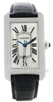 Cartier Tank Americaine Silver Dial White Gold Leather XL Cartier Tank Americaine Silver Dial White Gold Leather XL