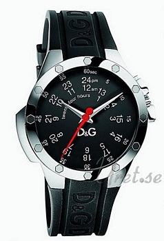 Dolce & Gabbana D&G Jack Black Dial Rubber Strap