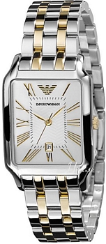 Emporio Armani Ladies Silver/Guldtonat stål 29x25 mm Emporio Armani Ladies Silver/Guldtonat stål 29x25 mm
