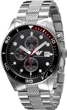 Emporio Armani Mens Svart/St�l �41 mm