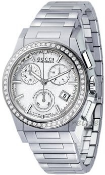 Gucci Pantheon Medium Chronograph Diamond Steel MOP, White Dial Gucci Pantheon Medium Chronograph Diamond Steel MOP, White Dial