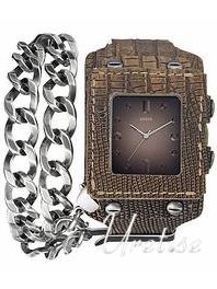 Guess Dylan Brown Dial Leather Strap