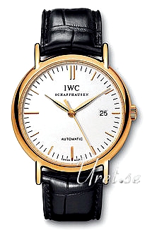 IWC Portofino Silver Dial Black Leather Large Yellow Gold IWC Portofino Silver Dial Black Leather Large Yellow Gold