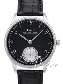 IWC Portuguese Black Dial Leather IWC Portuguese Black Dial Leather