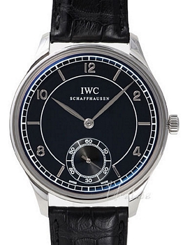 IWC Vintage Collection Portuguese Black Dial Leather