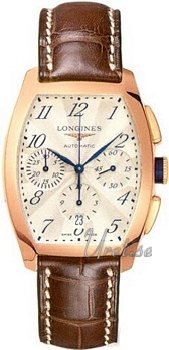 Longines Evidenza Chronograph White Dial Croco Strap