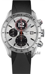 Longines GrandeVitesse Chronograph Silver Dial Rubber Strap