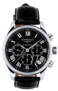 Longines Master Chronograph Silver Dial Croco Strap Longines Master Chronograph Silver Dial Croco Strap