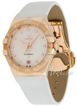 Omega Constellation 35 mm White Dial Leather Strap
