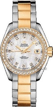 Omega Seamaster Aqua Terra Yellow Gold/Steel MOP, White Dial