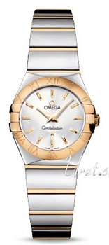 Omega Constellation Polished 24 mm Yellow Gold Steel Silver Dial