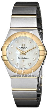Omega Constellation Brushed 24 mm Yellow Gold Steel MOP Dial