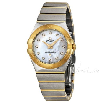 Omega Constellation Brushed 27 mm Yellow Gold Steel MOP Dial