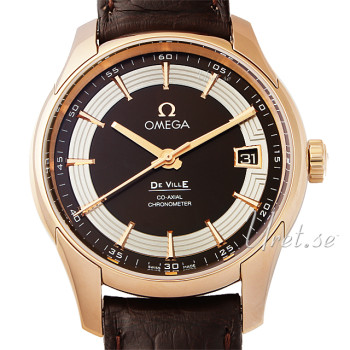 Omega De Ville Hour Vision Brown Dial Rose Gold Leather