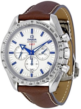 Omega Speedmaster Broad Arrow Silver Dial Chronograph Leather Omega Speedmaster Broad Arrow Silver Dial Chronograph Leather