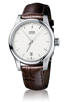 Oris Culture Classic Date Silverfärgad/Läder Ø37 mm Oris Culture Classic Date Silverfärgad/Läder Ø37 mm