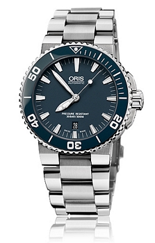 Oris Divers Aquis Date Blå/Stål Ø43 mm Oris Divers Aquis Date Blå/Stål Ø43 mm