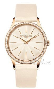 Patek Philippe Calatrava Beige Dial Satin Strap