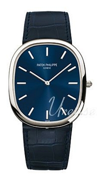 Patek Philippe Golden Ellipse Blue Dial Croco Strap Patek Philippe Golden Ellipse Blue Dial Croco Strap