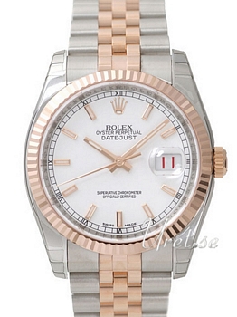 Rolex Datejust White Dial Rose Gold / Steel Jubilee Bracelet