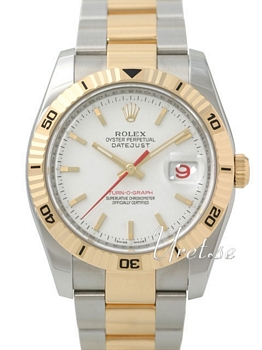 Rolex Datejust Turn-O-Graph White Dial Oysterlock Bracelet