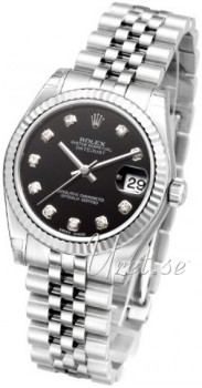 Rolex Datejust Black Dial Midsize Jubilee Bracelet Diamond Rolex Datejust Black Dial Midsize Jubilee Bracelet Diamond