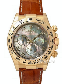 Rolex Daytona Black MOP Dial Yellow Gold Brown Leather Rolex Daytona Black MOP Dial Yellow Gold Brown Leather