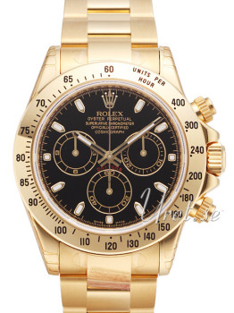 Rolex Daytona Black Dial Yellow Gold Oysterlock Bracelet Rolex Daytona Black Dial Yellow Gold Oysterlock Bracelet