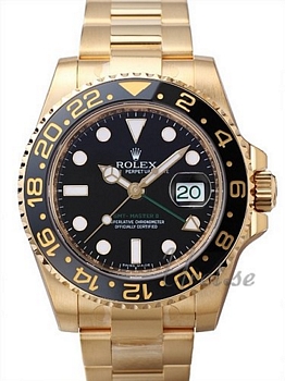 Rolex GMT-Master II Black Dial Yellow Gold Oysterlock Bracelet Rolex GMT-Master II Black Dial Yellow Gold Oysterlock Bracelet