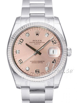 Rolex Perpetual Date Silver Dial Diamond Oyster Bracelet