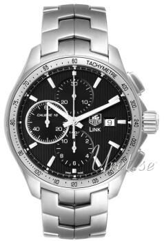 TAG Heuer Link Calibre 16 Automatic Chronograph Svart/Stål Ø43 TAG Heuer Link Calibre 16 Automatic Chronograph Svart/Stål Ø43