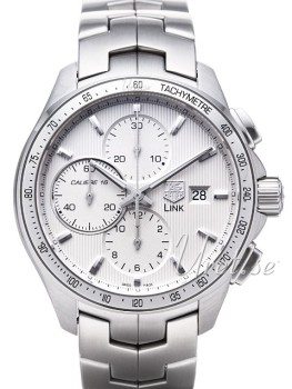 TAG Heuer Link Calibre 16 Automatic Chronograph Silver/Stål Ø43 TAG Heuer Link Calibre 16 Automatic Chronograph Silver/Stål Ø43