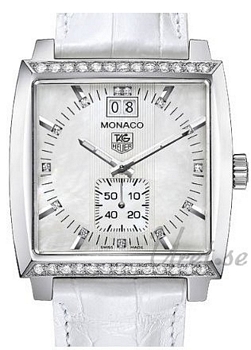 TAG Heuer Monaco White MOP Dial Diamonds TAG Heuer Monaco White MOP Dial Diamonds