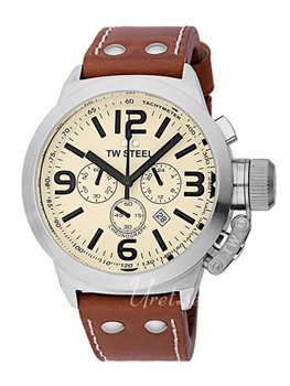 TW Steel Canteen Beige Dial Leather Strap TW Steel Canteen Beige Dial Leather Strap