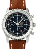 Breitling Navitimer World Black Dial Leather