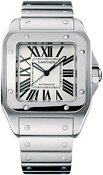 Cartier Santos 100 Silver Dial Bracelet XL