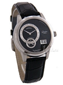 Glashütte Original PanoMaticDate Platinum Black/Silver Dial