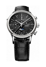 Maurice Lacroix Les Classiques Chronographe Phases De Lune Svart Maurice Lacroix Les Classiques Chronographe Phases De Lune Svart