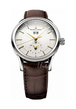 Maurice Lacroix Les Classiques Grande Date GMT Silverfärgad/Läde Maurice Lacroix Les Classiques Grande Date GMT Silverfärgad/Läde