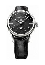 Maurice Lacroix Les Classiques Grande Date GMT Svart/Läder Ø40 m Maurice Lacroix Les Classiques Grande Date GMT Svart/Läder Ø40 m