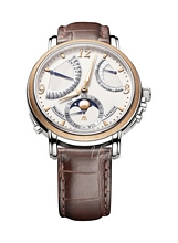 Maurice Lacroix Masterpiece Lune Retrograde Silverfärgad/Läder Ø Maurice Lacroix Masterpiece Lune Retrograde Silverfärgad/Läder Ø