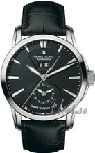Maurice Lacroix Pontos Grand Guichet GMT Black Dial Leather