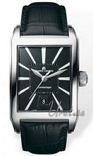 Maurice Lacroix Pontos Rectangle Black Dial Leather