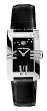Mont Blanc Profile Lady Elegance Diamonds Steel Black Dial