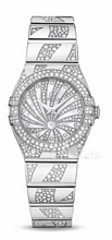 Omega Constellation 24 mm MOP, White Dial White Gold Bracelet