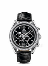 Omega Specialities Black Dial Croco Strap