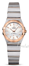 Omega Constellation Brushed 24 mm Rose Gold Steel Silver Dial