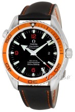 Omega Seamaster Planet Ocean Black Dial Leather XL