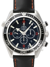 Omega Seamaster Planet Ocean XL Chronograph Black Dial Leather