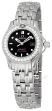 Omega Seamaster Diver Ladies Diamond Steel Black Dial